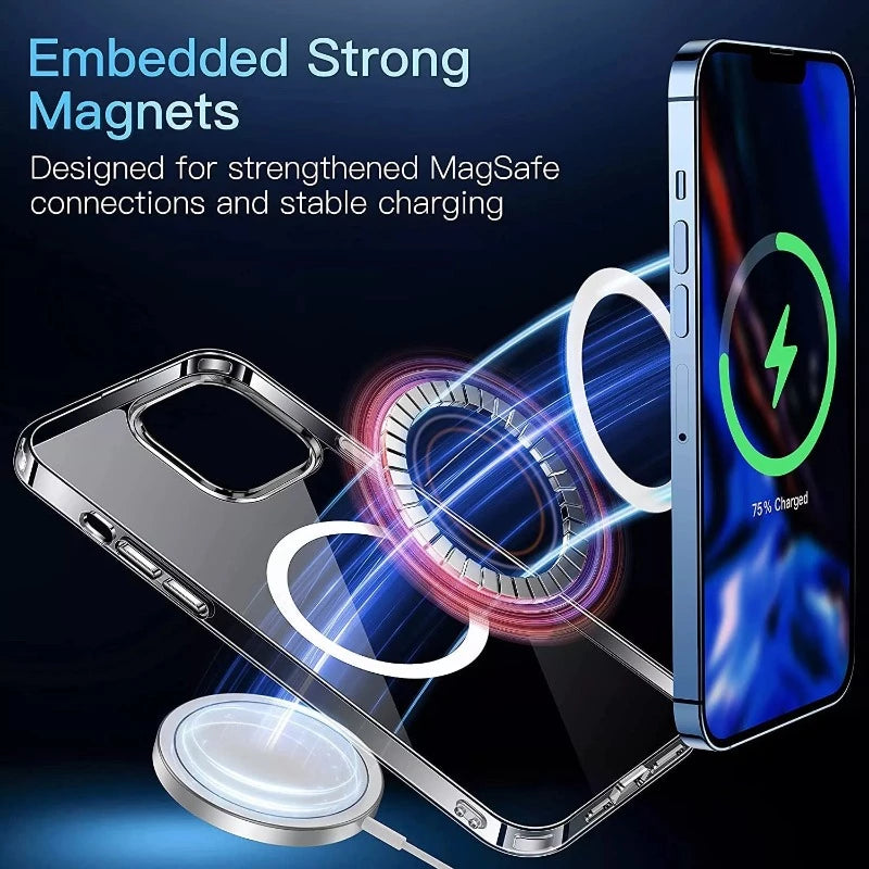 Crystal Clear MagSafe Compatible Case for iPhones